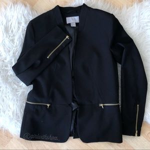 H&M Black Blazer Zippered Sleeve Blazer